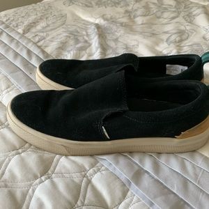 Toms Suade slip on shoes